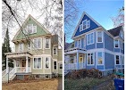 Victorian home repainted in multi-tone blue by T & A Contracting